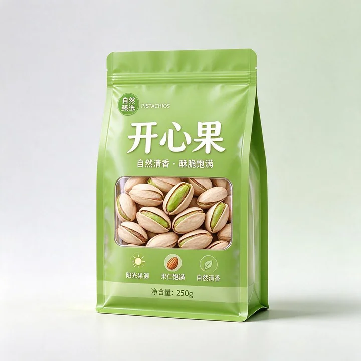 开心果自立袋 炒货坚果开窗彩印八边封防潮包装袋