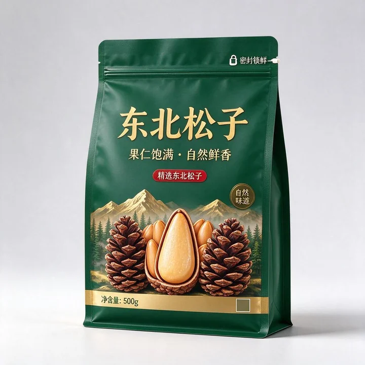 松子包装袋 东北松子避光防潮彩印自立零食包装袋