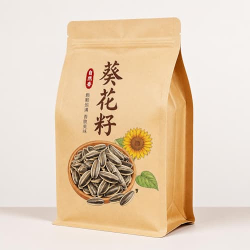 葵花籽牛皮纸袋 瓜子炒货防油风琴自立密封包装袋
