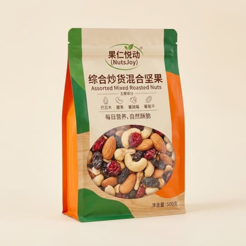 炒货混合坚果包装袋 综合坚果开窗八边封防潮密封袋