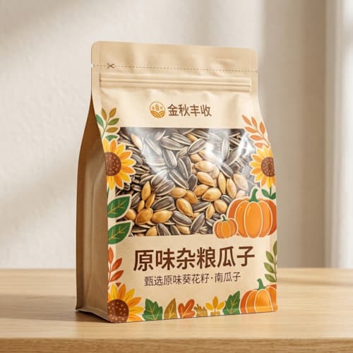 瓜子风琴袋 葵花籽南瓜子大容量风琴自立炒货袋