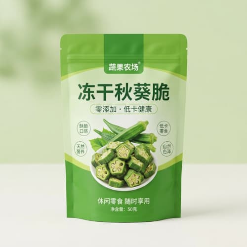 冻干秋葵包装袋 蔬菜冻干脆片防潮避光复合零食袋
