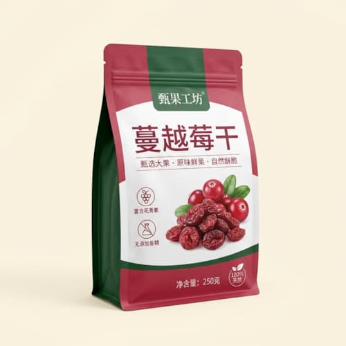 蔓越莓干包装袋 果干高阻隔避光八边封自立零食袋
