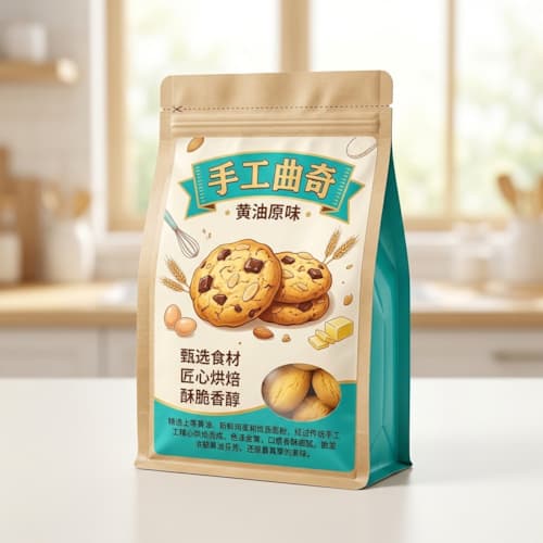 曲奇饼干包装袋（手工曲奇防油彩印八边