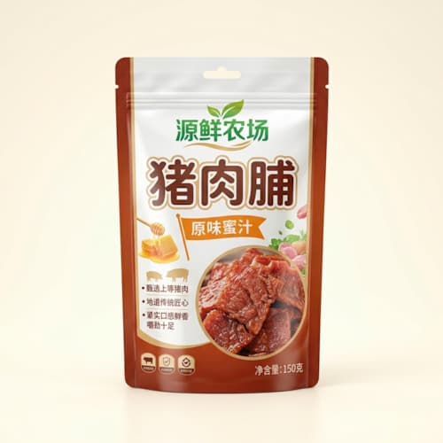 猪肉脯自立袋（肉脯耐油彩印开窗防潮密