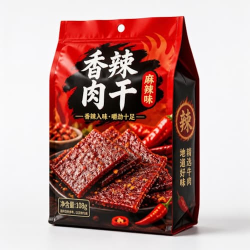 香辣肉干包装袋（辣味肉干耐油防串味彩