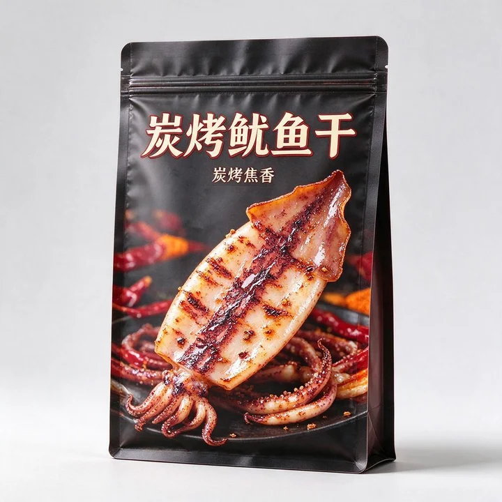 烤鱿鱼包装袋（炭烤鱿鱼干锁香避光自立