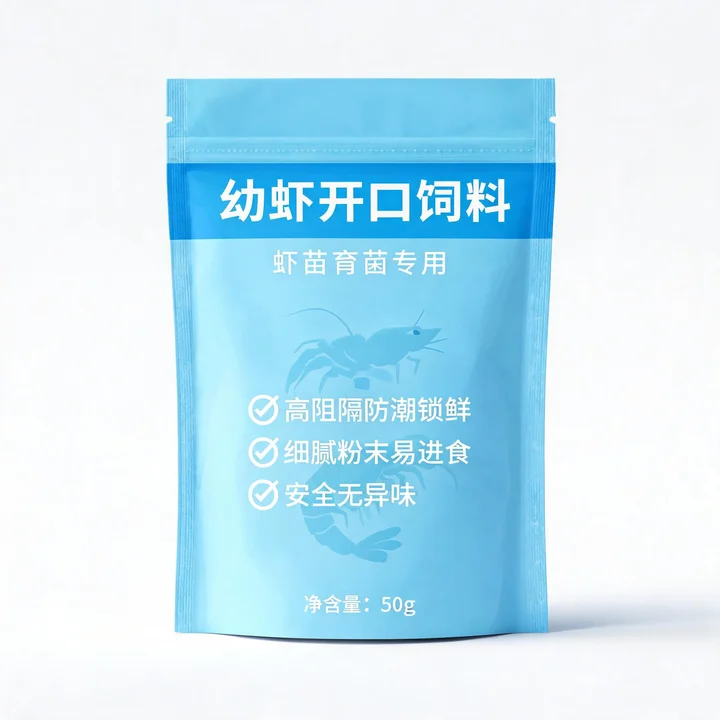 虾苗饲料包装袋（幼虾开口饲料粉末高阻隔防潮包装袋）