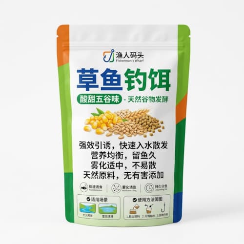 草鱼饵料包装袋（草鱼钓饵大容量耐穿刺八边封自立袋）