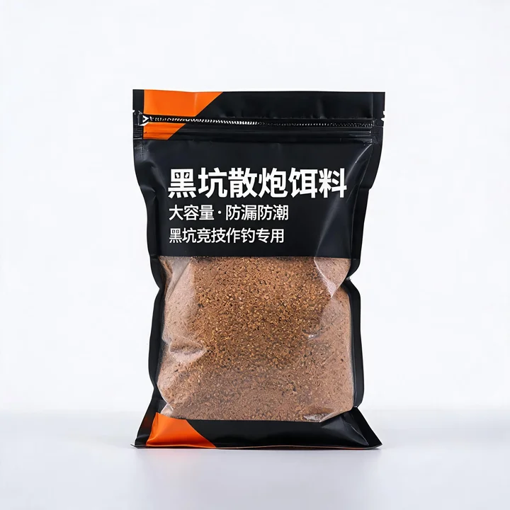 散炮饵料自立袋（黑坑散炮饵料大容量防漏自立包装袋）