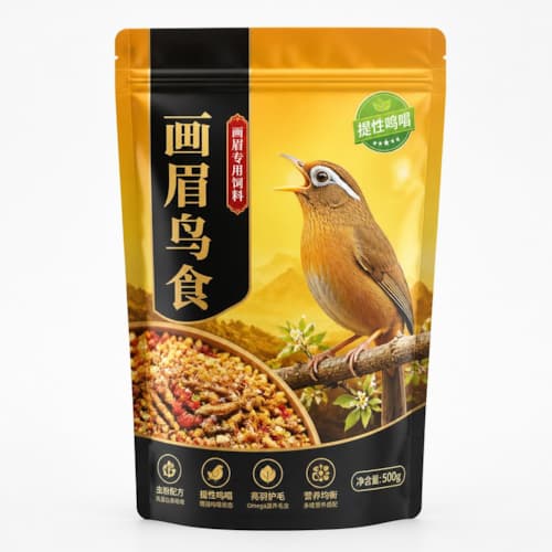 画眉鸟食包装袋（画眉鸟饲料锁香避光彩印自立拉链袋）