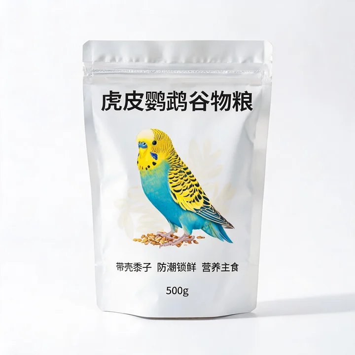 虎皮鹦鹉粮包装袋（虎皮鹦鹉谷物粮耐穿刺防潮拉链袋）