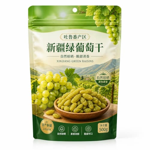 葡萄干包装袋（葡萄果干防潮避光彩印自立拉链袋）