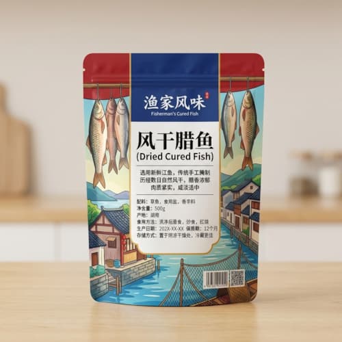 腊鱼包装袋（风干腊鱼避光隔氧耐油脂彩