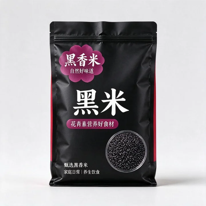 黑米包装袋（黑香米避光防氧化防潮彩印自立袋）