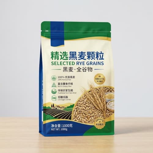 黑麦包装袋（黑麦颗粒防潮防氧化彩印自立包装袋）