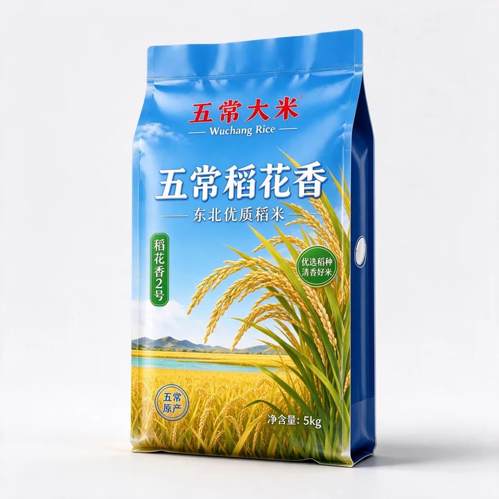 五常大米包装袋 稻花香大米品牌定制真空彩印袋