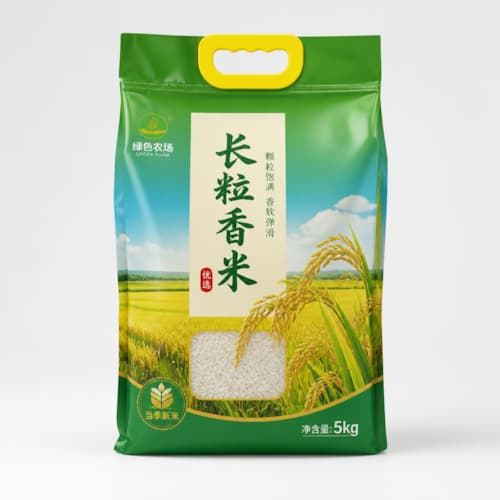 大米手提袋 大米便携手提开窗自立彩印包装袋