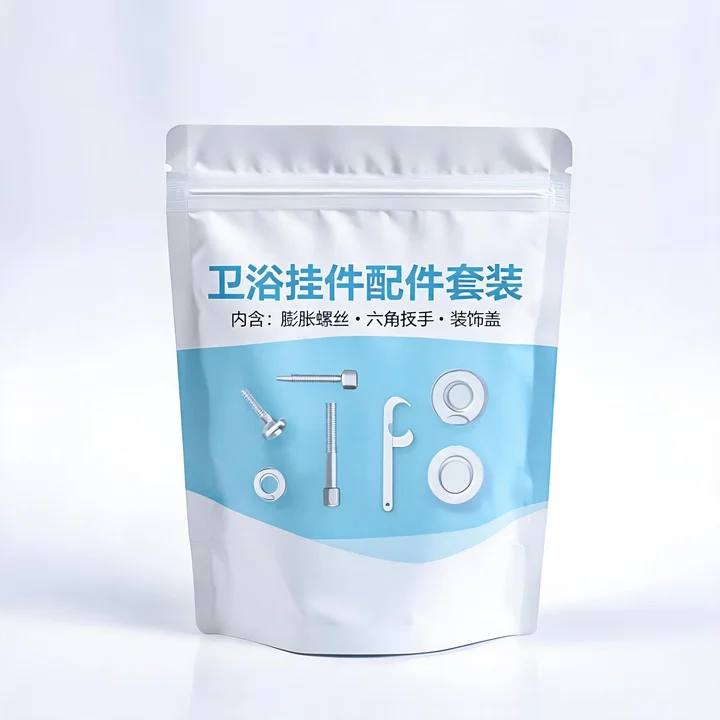 卫浴五金自立袋 卫浴挂件配件自立拉链彩印包装袋